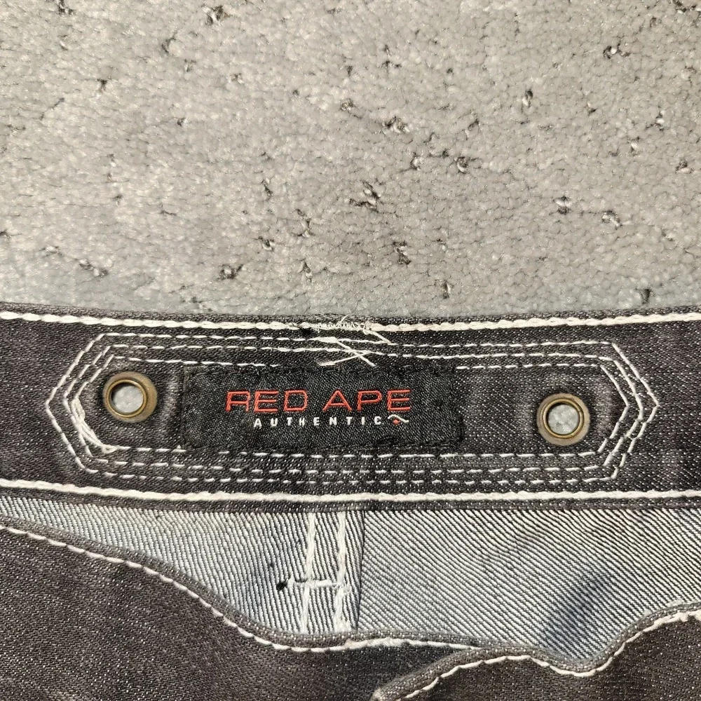 Red Ape Jeans Mens 40x32 Black Wide Leg Baggy Relaxed‎ High Rise Streetwear